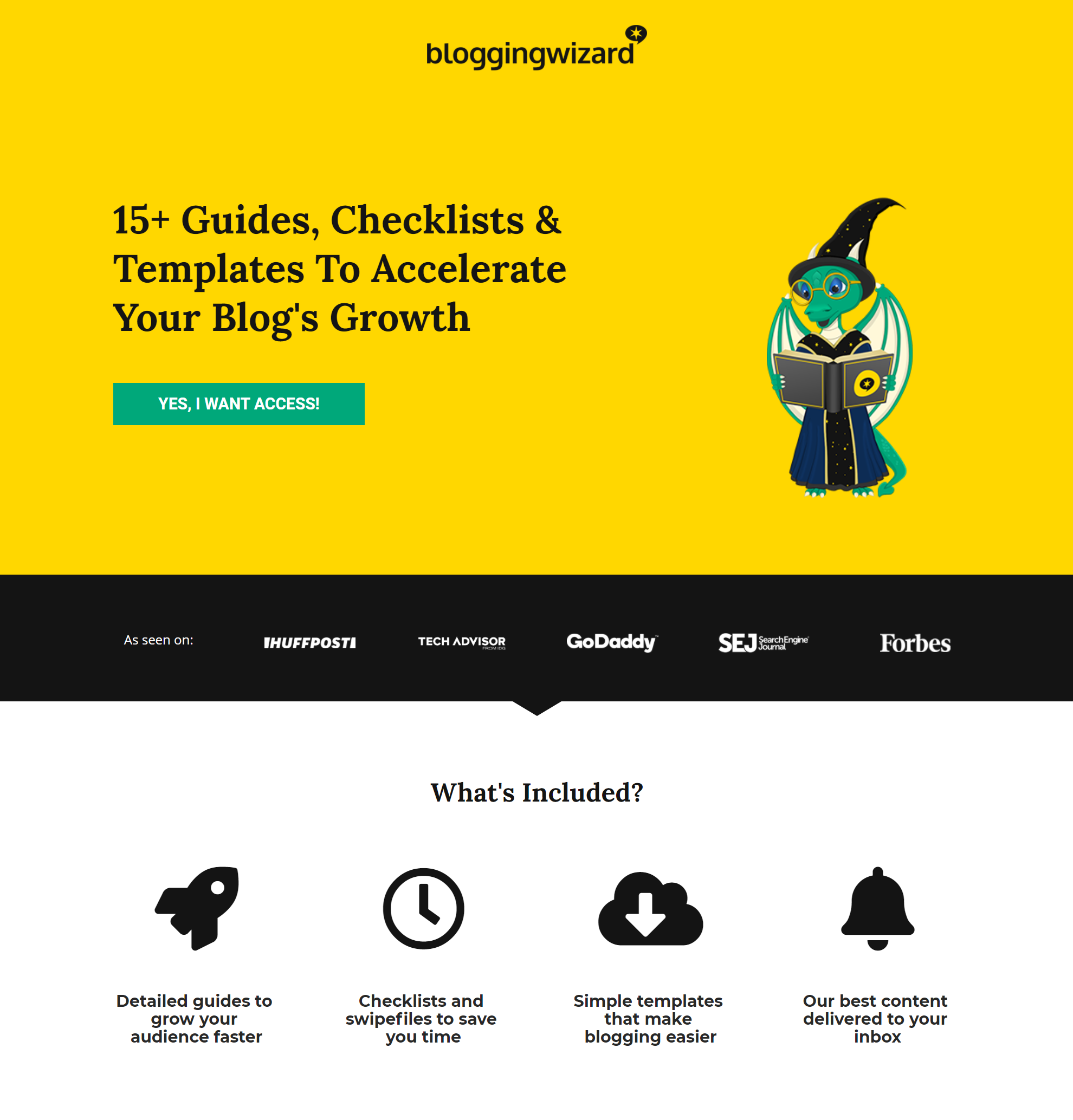 bloggingwizard lead gen page example