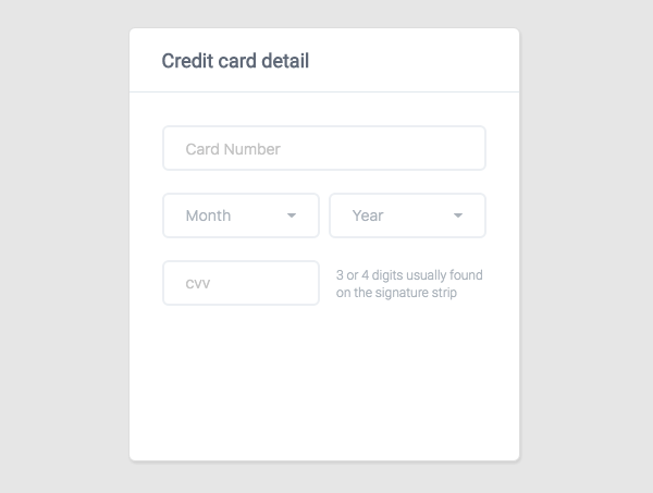 Credit Card Input