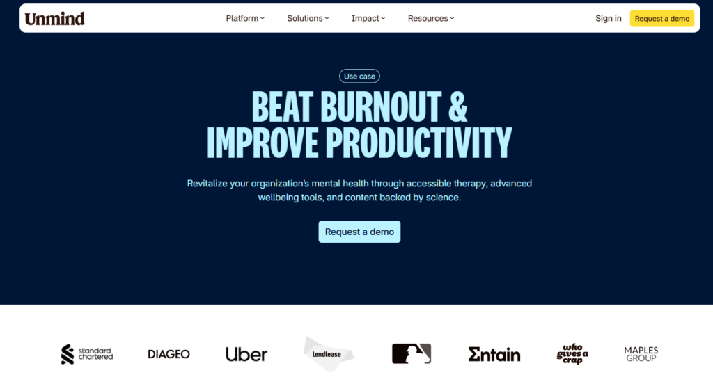 Unmind page headtitle