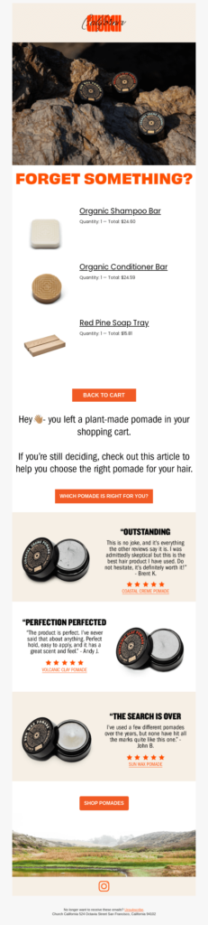 Church California email example